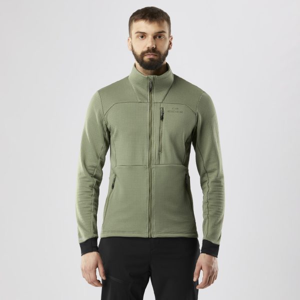 M Thorens Polartec Powergrid Fleece Khaki - Image 3